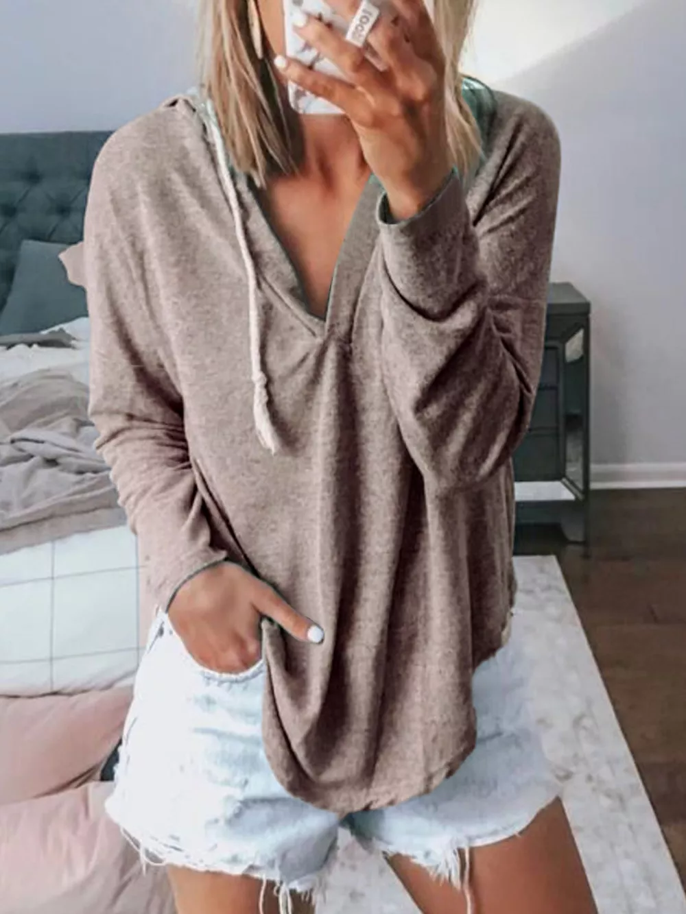 Full Size Drawstring Long Sleeve Hoodie Plus Size, image 14