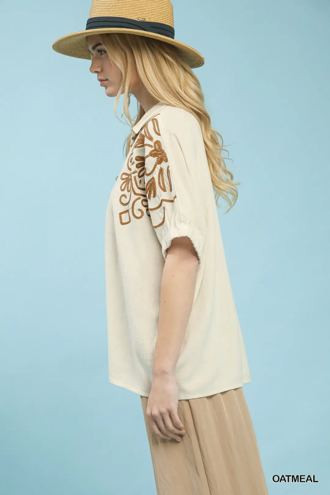 Floral Embroidered Sleeve Blouse, image 4