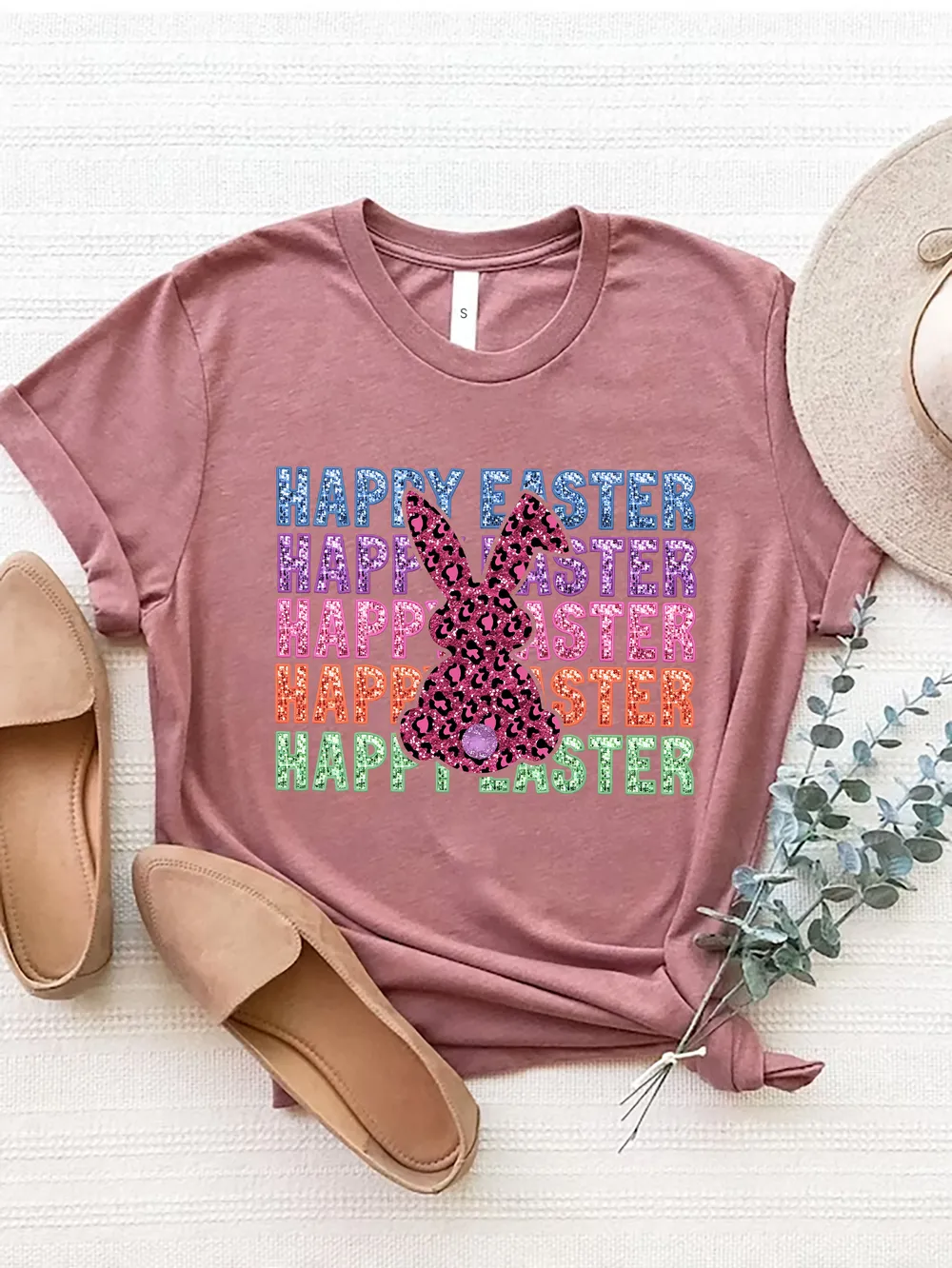 HAPPY EASTER Round Neck Short Sleeve T-Shirt, image 10