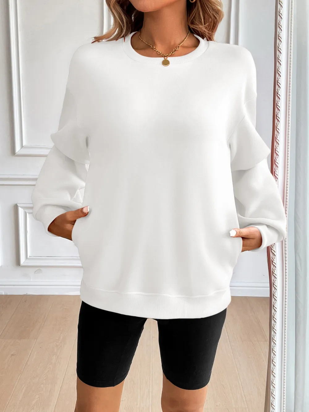 Round Neck Long Sleeve Sweatshirt, image 2