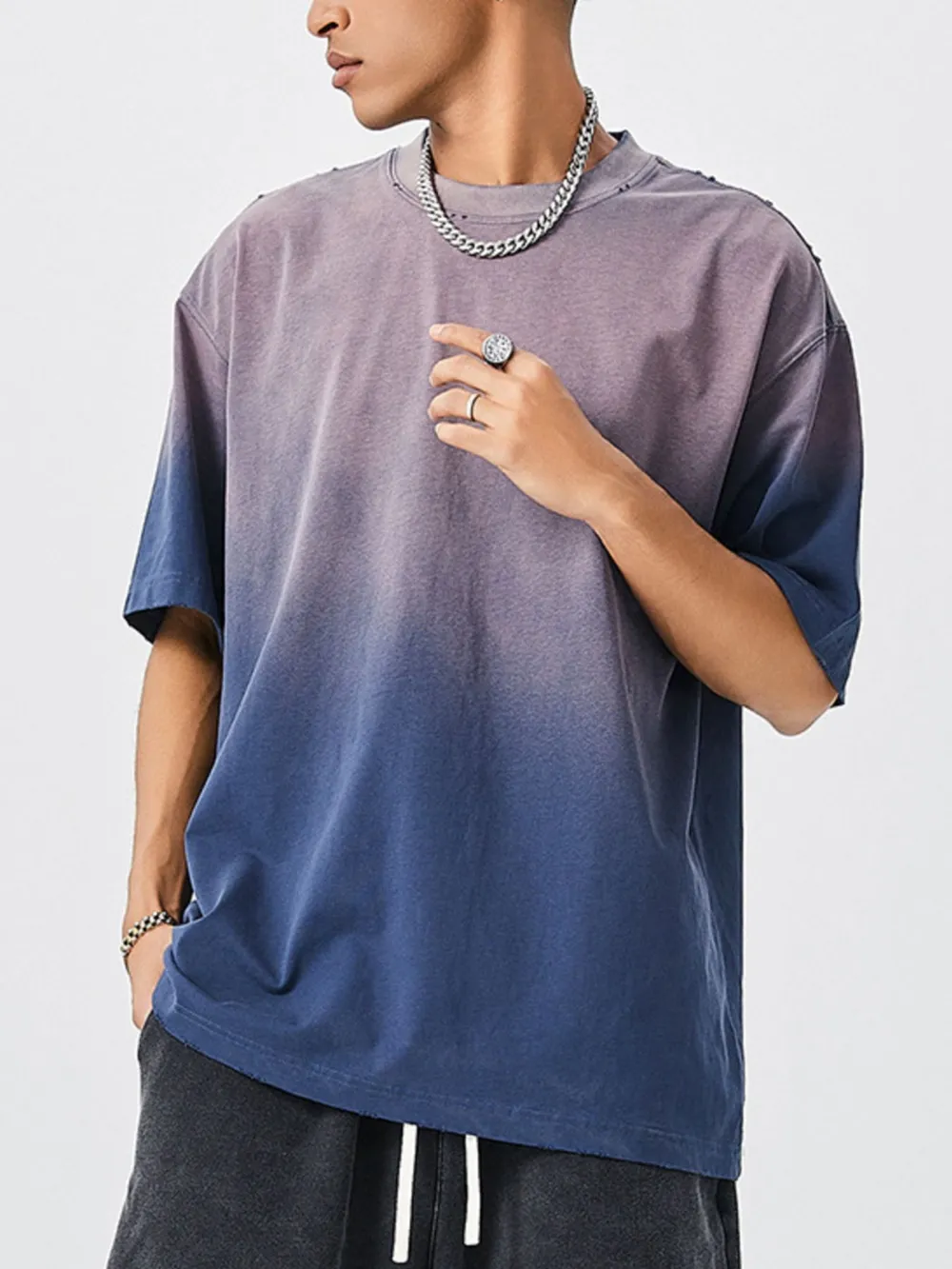 Men's Oversized Gradient Short Sleeve T-Shirt, image 3