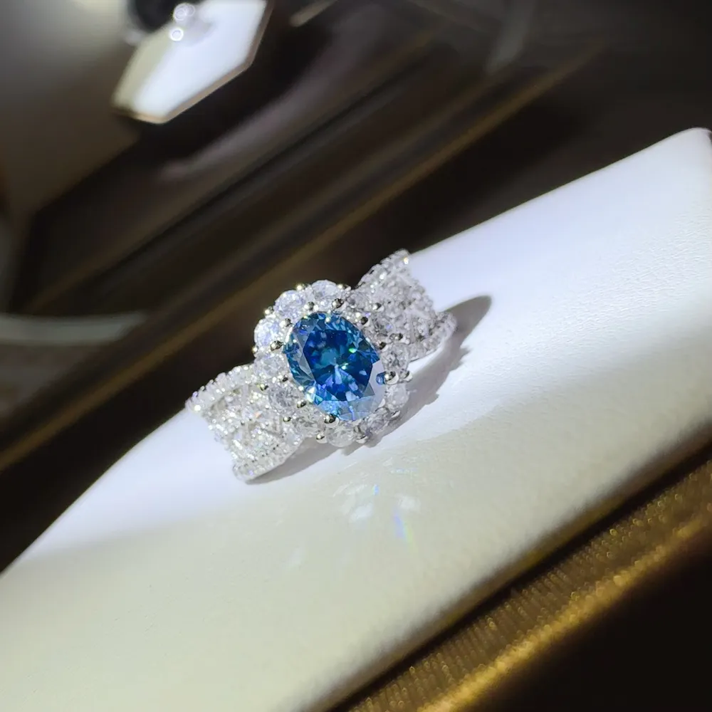 1 Carat Moissanite Zircon 925 Sterling Silver Ring, image 2