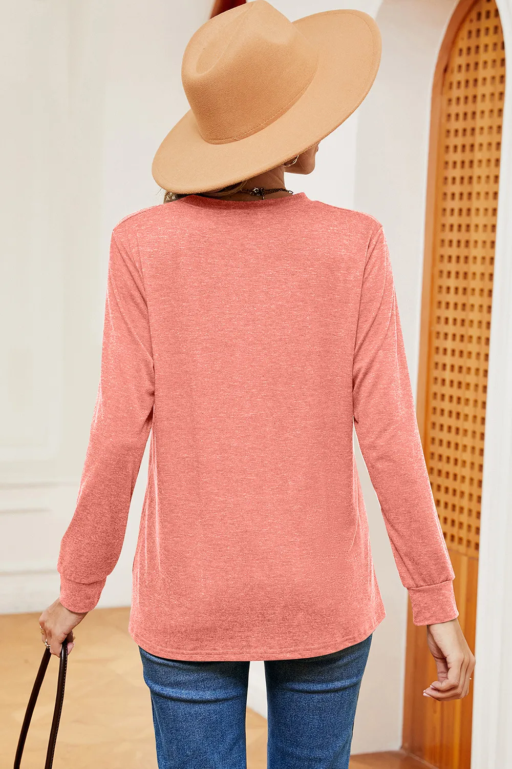 Notched Long Sleeve T-Shirt, image 13