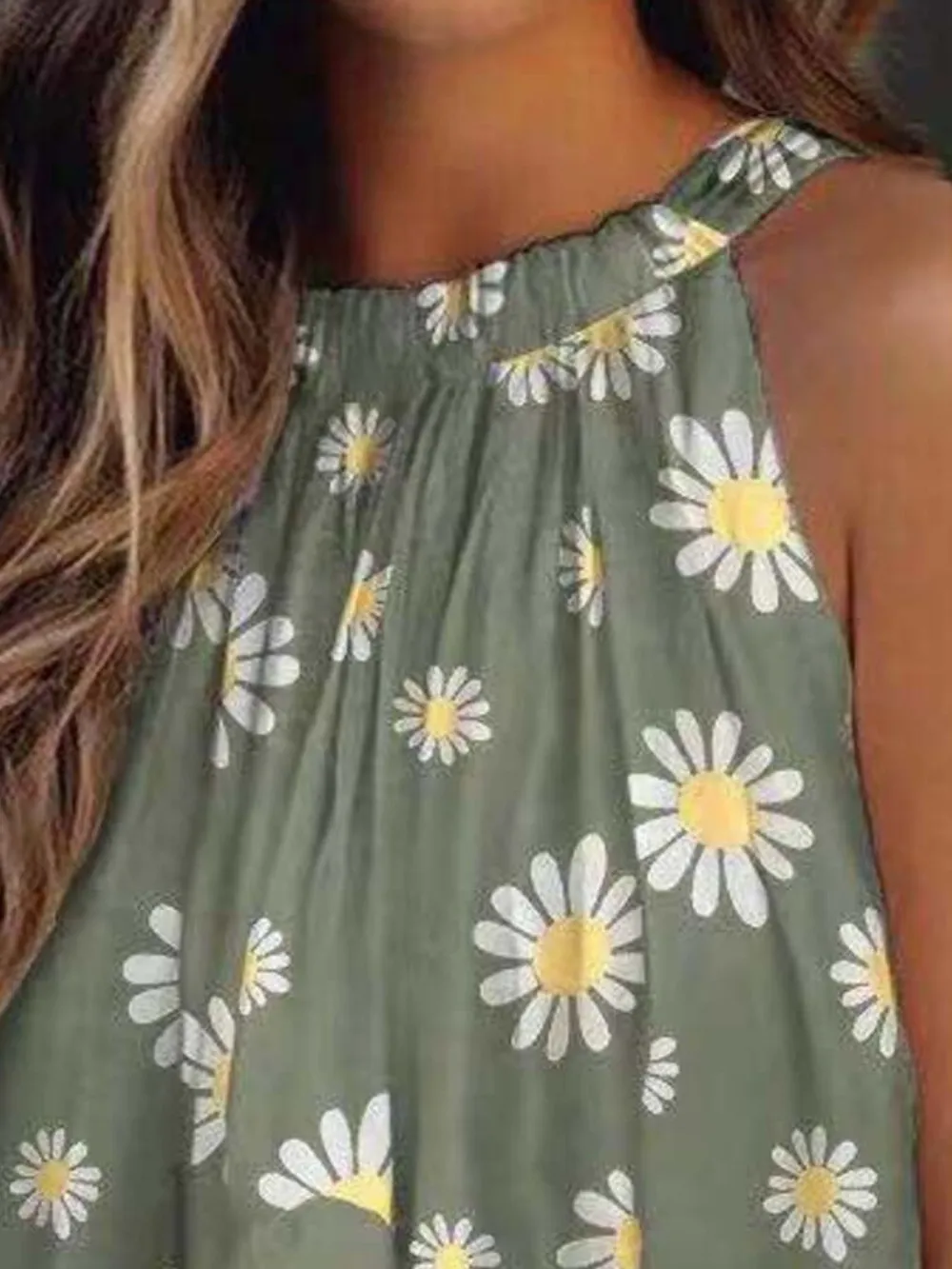 Ruffled Printed Halter Neck Cami Top, image 5