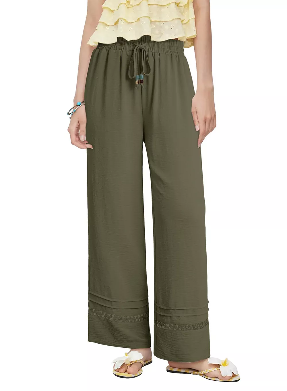 Casual Wide Leg Drawstring Pants, image 14