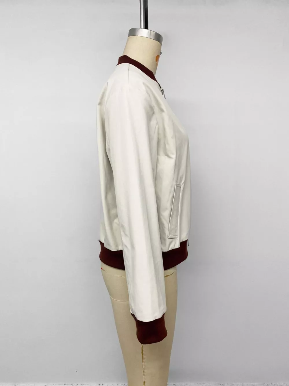 Contrast Trim Zip Up Jacket, image 7