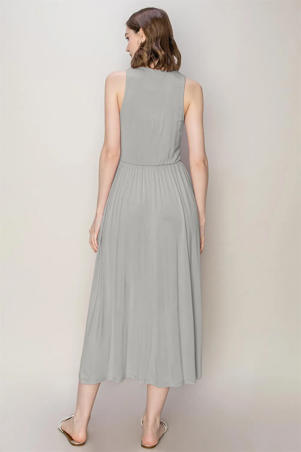 Sleeveless Slit Midi Dress, image 2