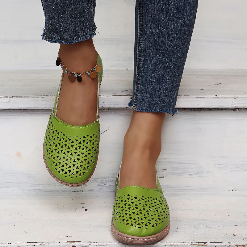 Cutout Round Toe Slip-Ons, image 4