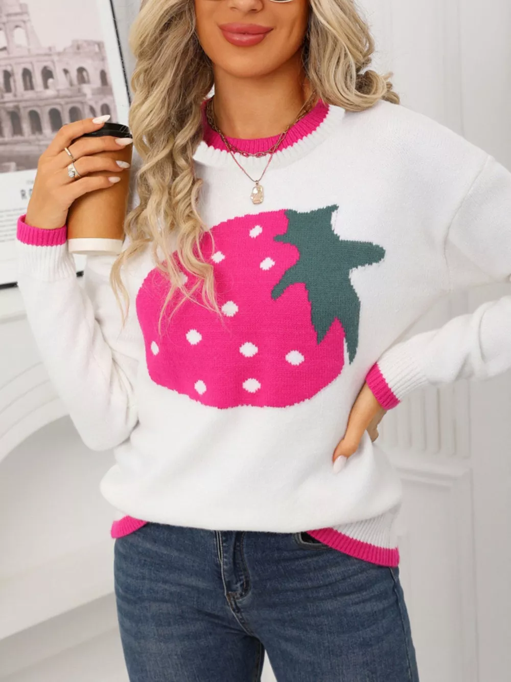 Strawberry Crew Neck Sweater, image 10