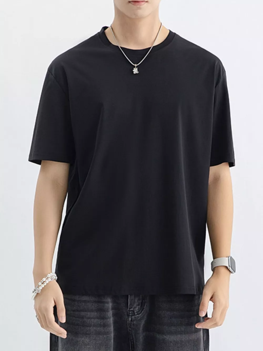 Men's Plus Size Casual Solid Color T-Shirt, image 9