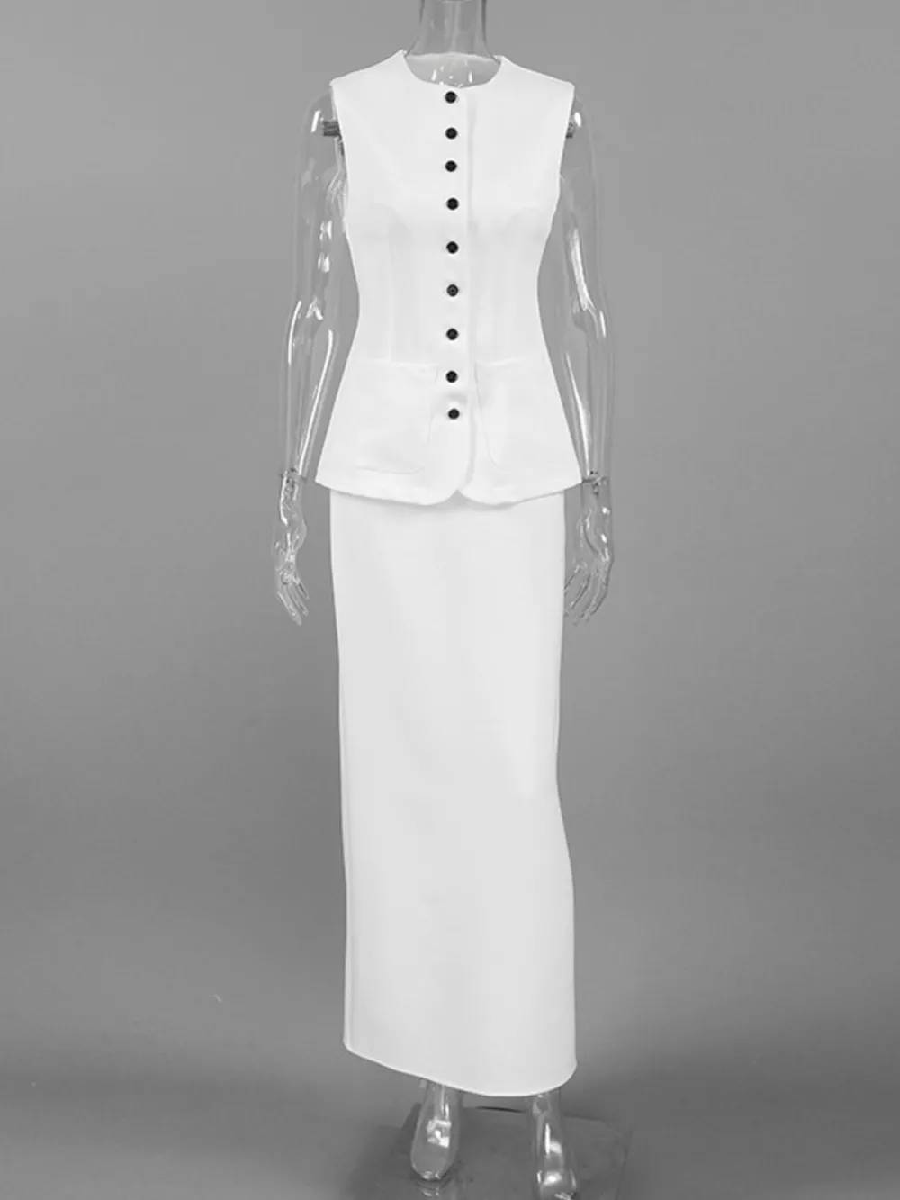 Button Up Vest and Maxi Skirt Set, image 6