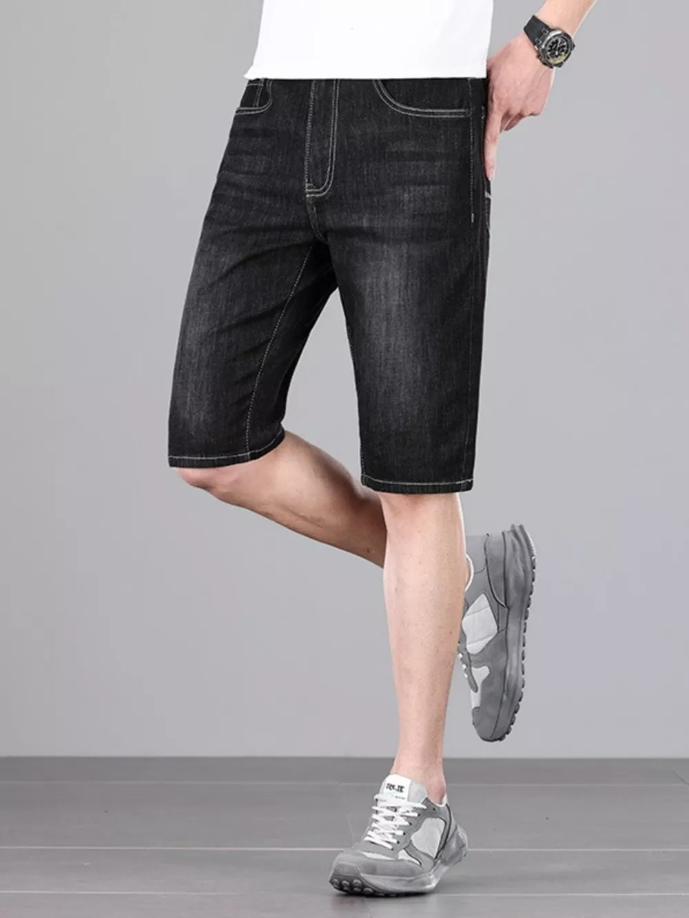Men's Loose Fit Denim Shorts, image 5