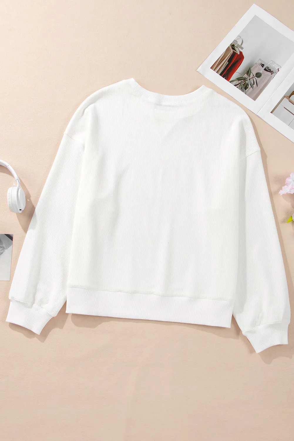 Bow Round Neck Long Sleeve Sweatshirt, image 3