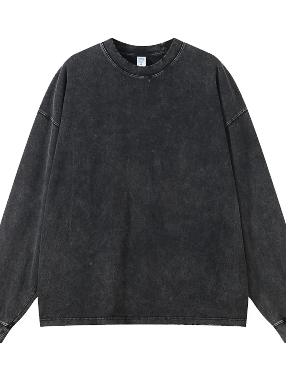 Men's Washed Round Neck Dropped Shoulder Sweatshirt, image 5