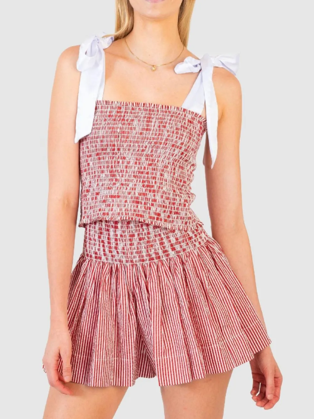 Smocked Tie Shoulder Cami and Shorts Set, image 13