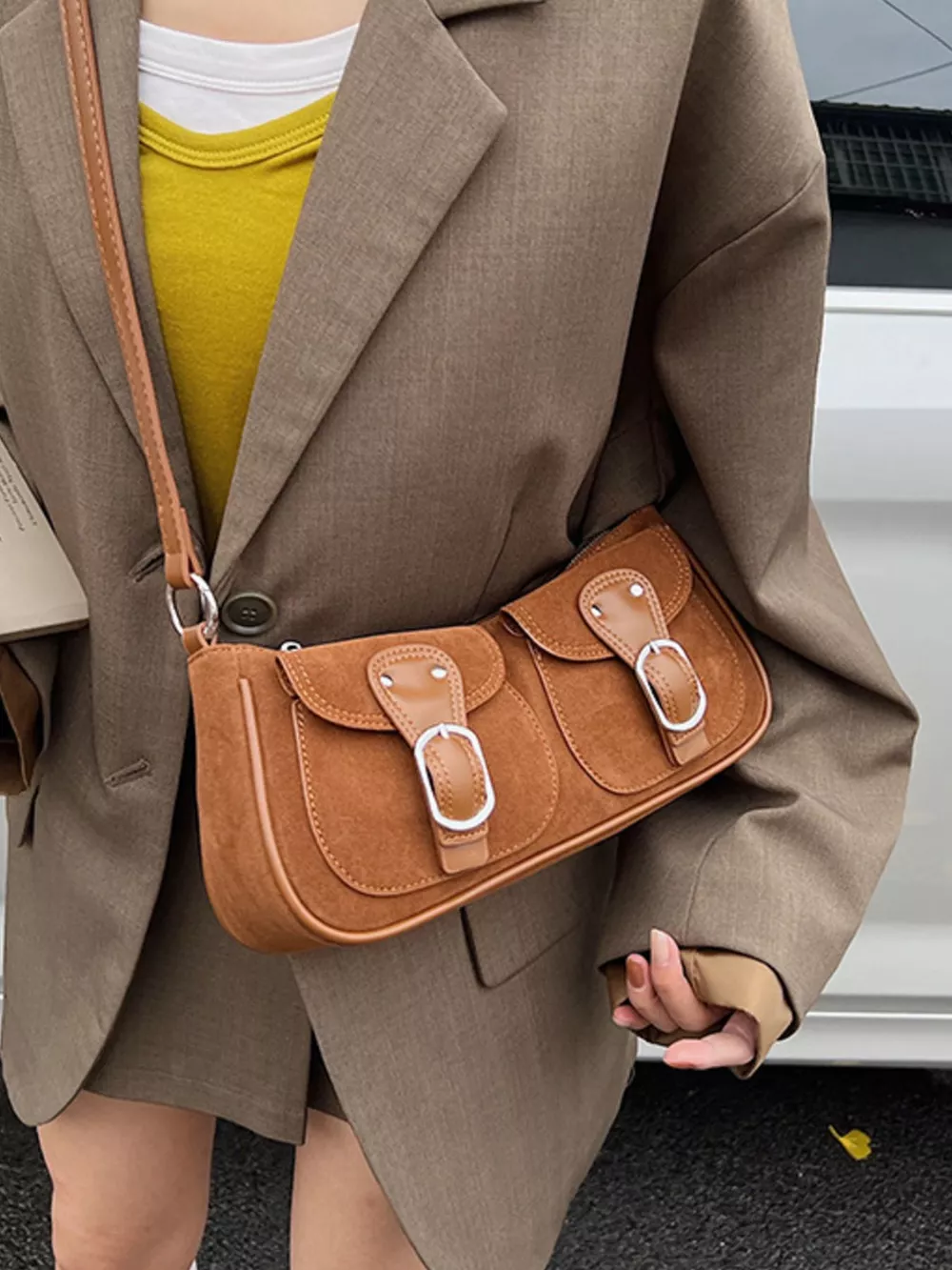 Buckle Decor Shoulder Bag, image 6