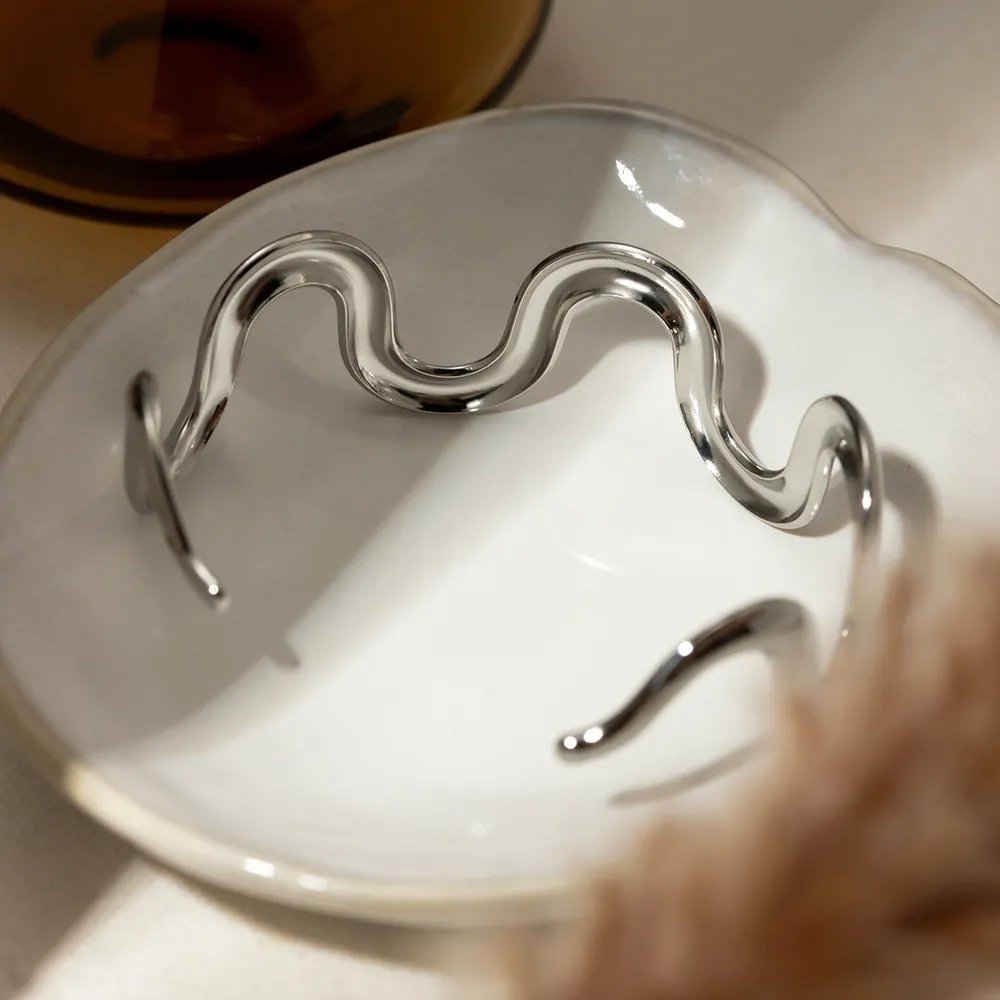 Stainless Steel Wave Shape Bracelet, image 3