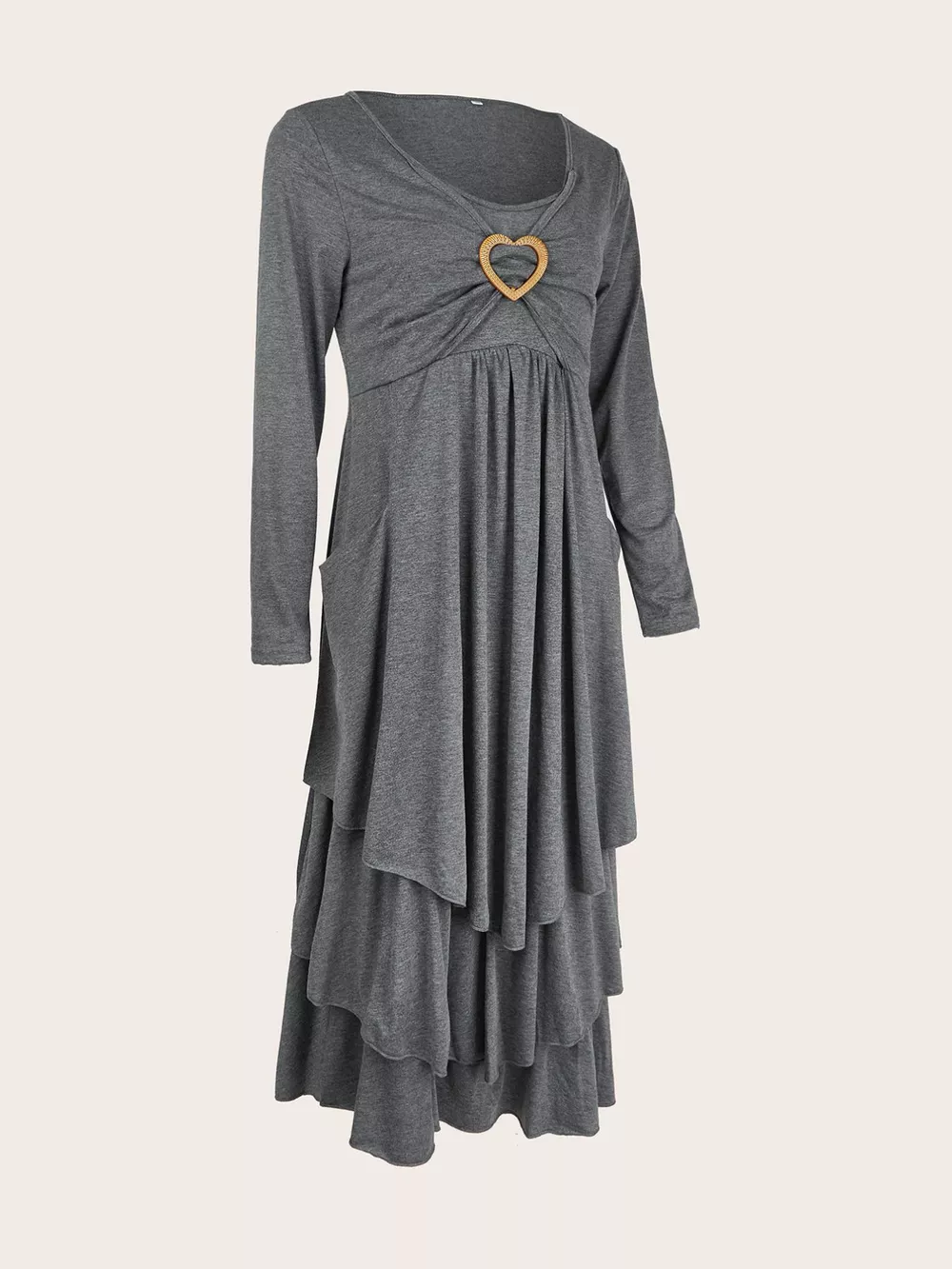 Full Size Heart-Decor Layered Midi Dress Plus Size, image 10