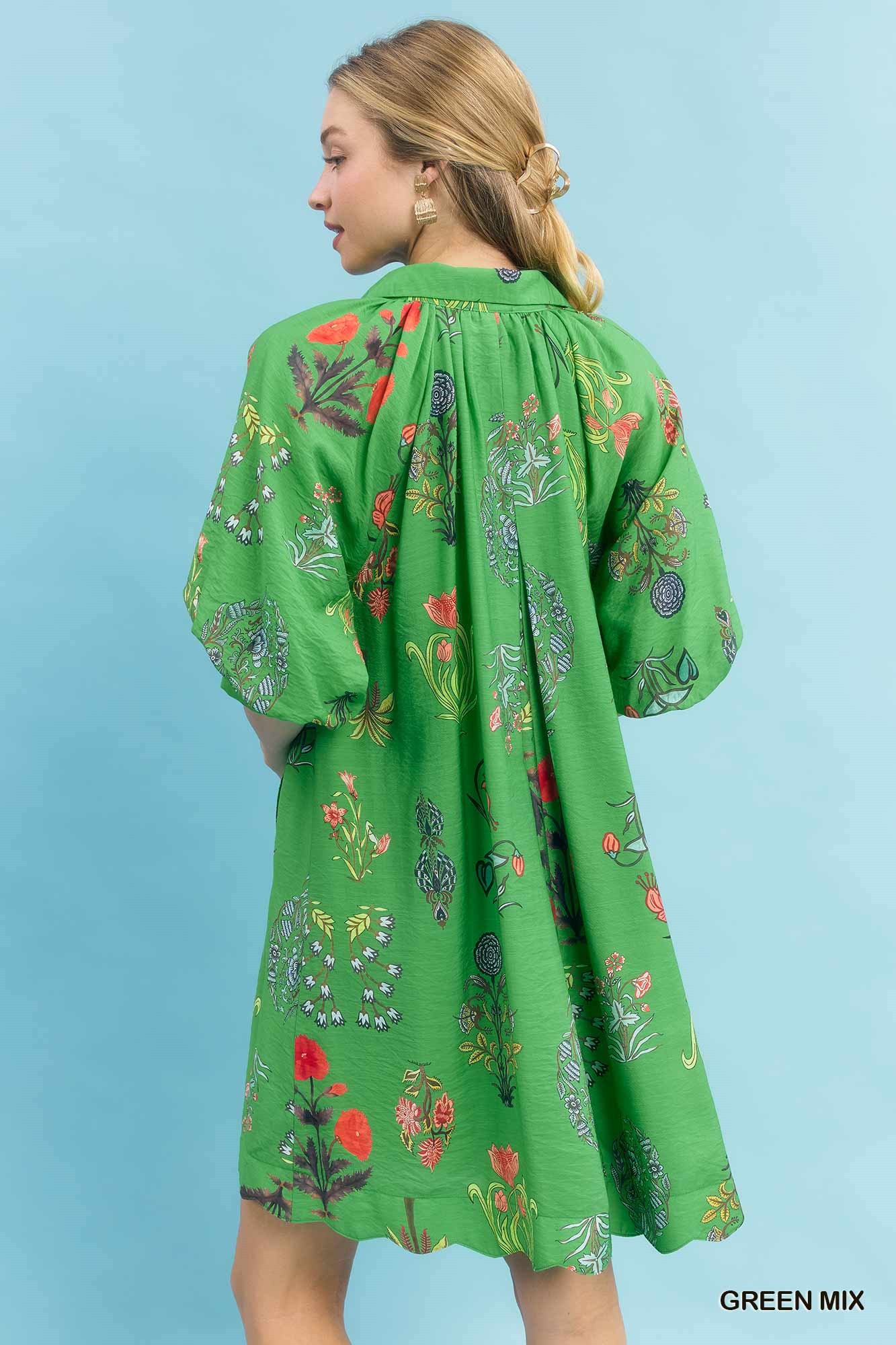 Floral Encyclopedia Print Mini Dress, image 3