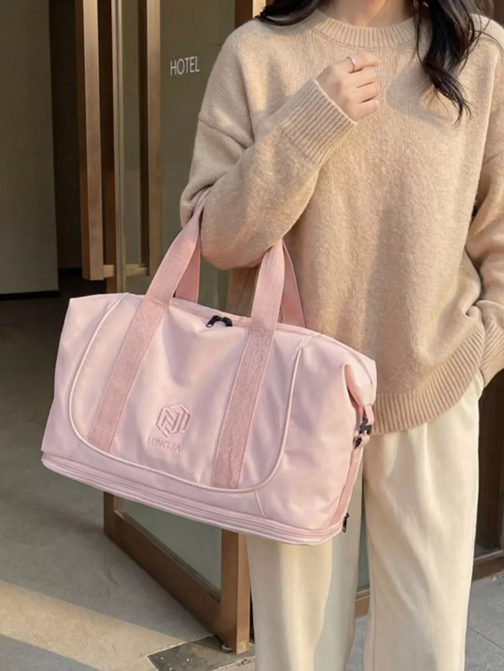 Solid Color Nylon Duffle Bag, image 4