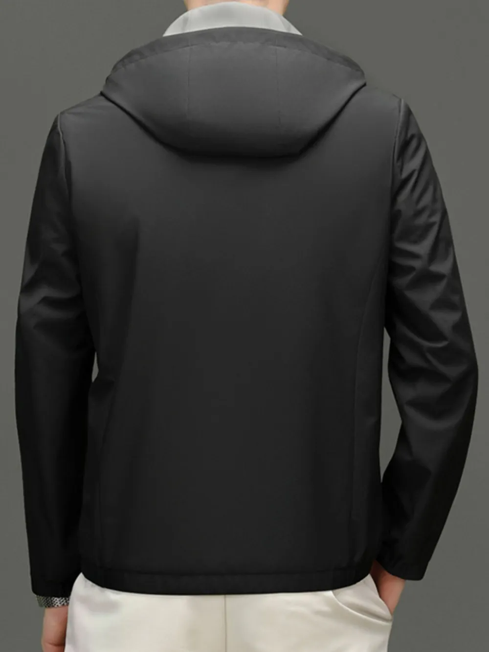 Men's Plus Size Zip Up Long Sleeve Hooded Jacket, image 9