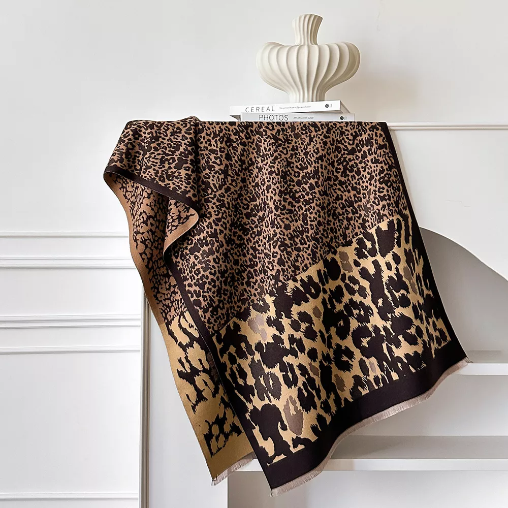 Leopard Print Winter Scarf, image 4
