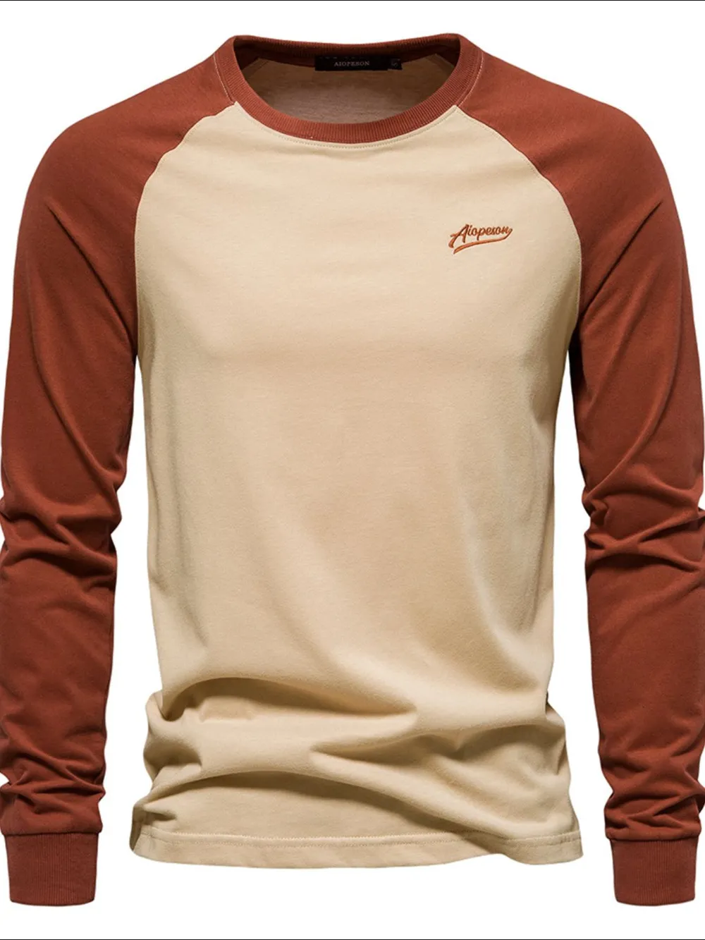Men's Contrast Round Neck Raglan Sleeve T-Shirt, image 7