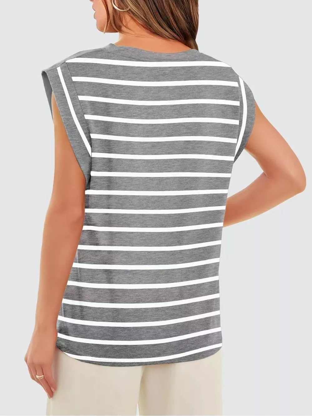 Striped Round Neck Tank, image 3