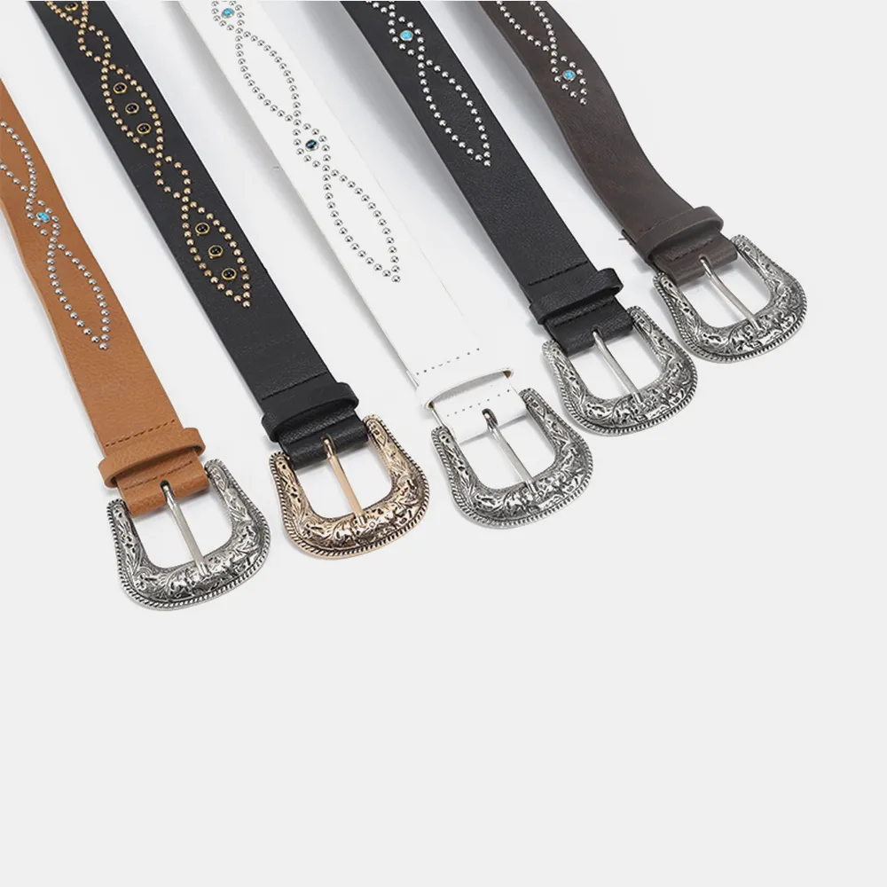PU Leather Rhinestone Belt, image 15