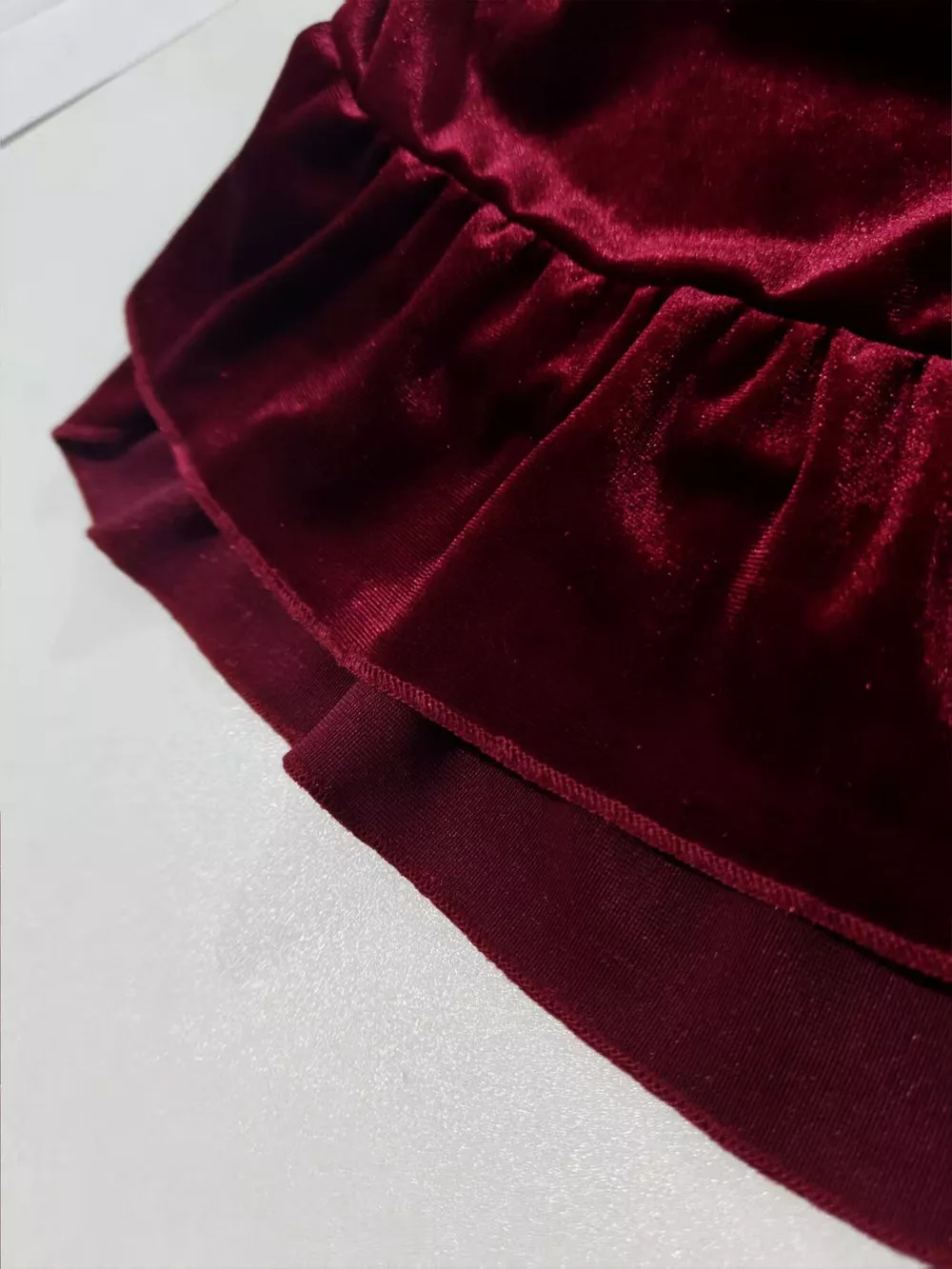 Plus Size Ruffled Velvet Elastic Waist Skirt, image 4