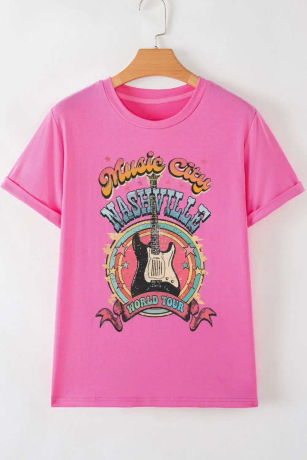 Graphic Round Neck Short Sleeve T-Shirt, image 3