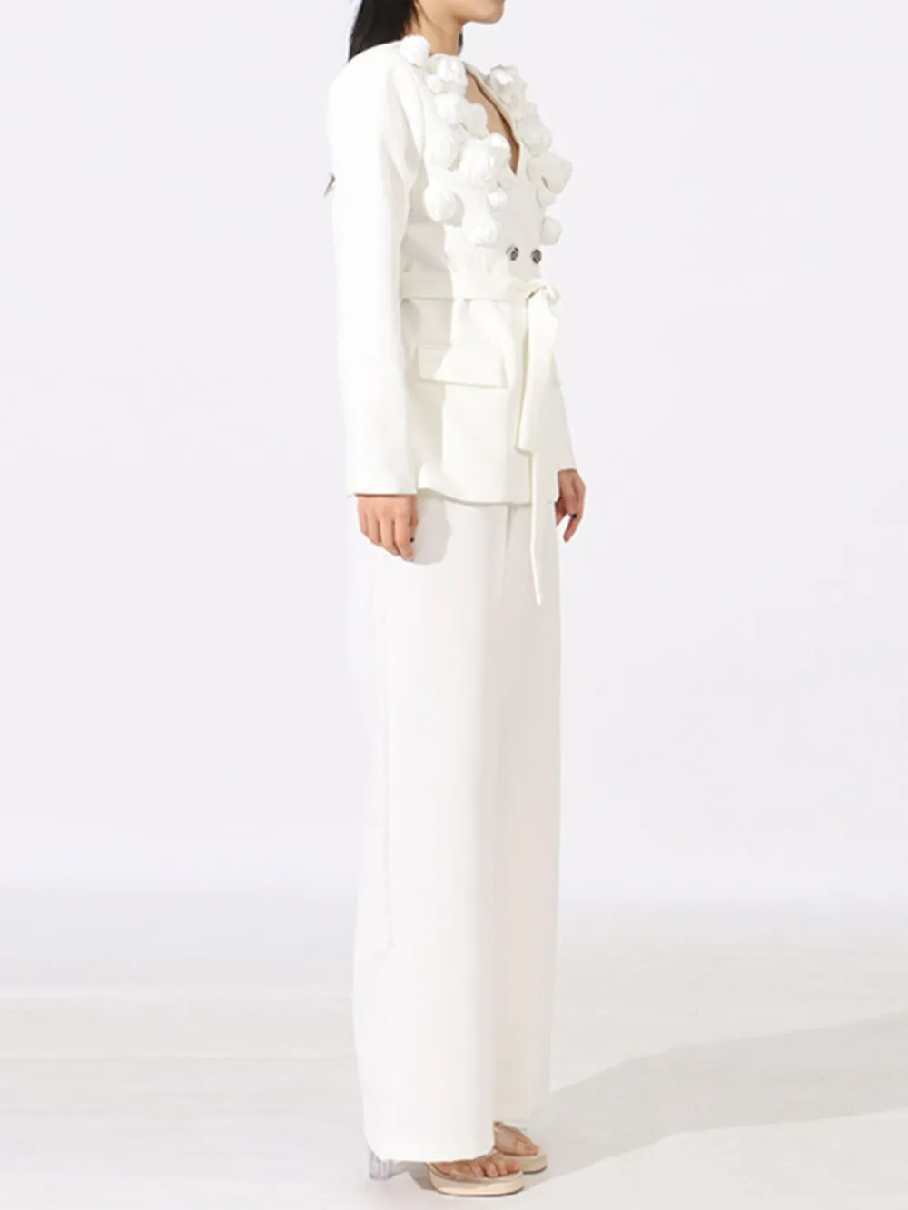 Flower Long Sleeve Blazer and Pants Set, image 6