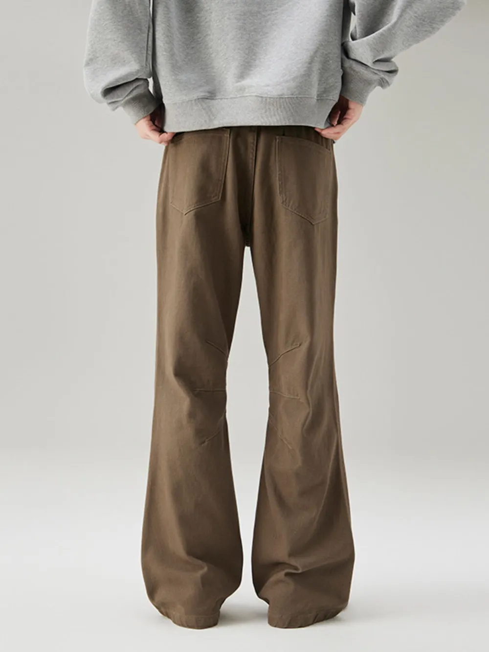 Men's High Waist Ruched Bootcut Baggy Pants, image 3
