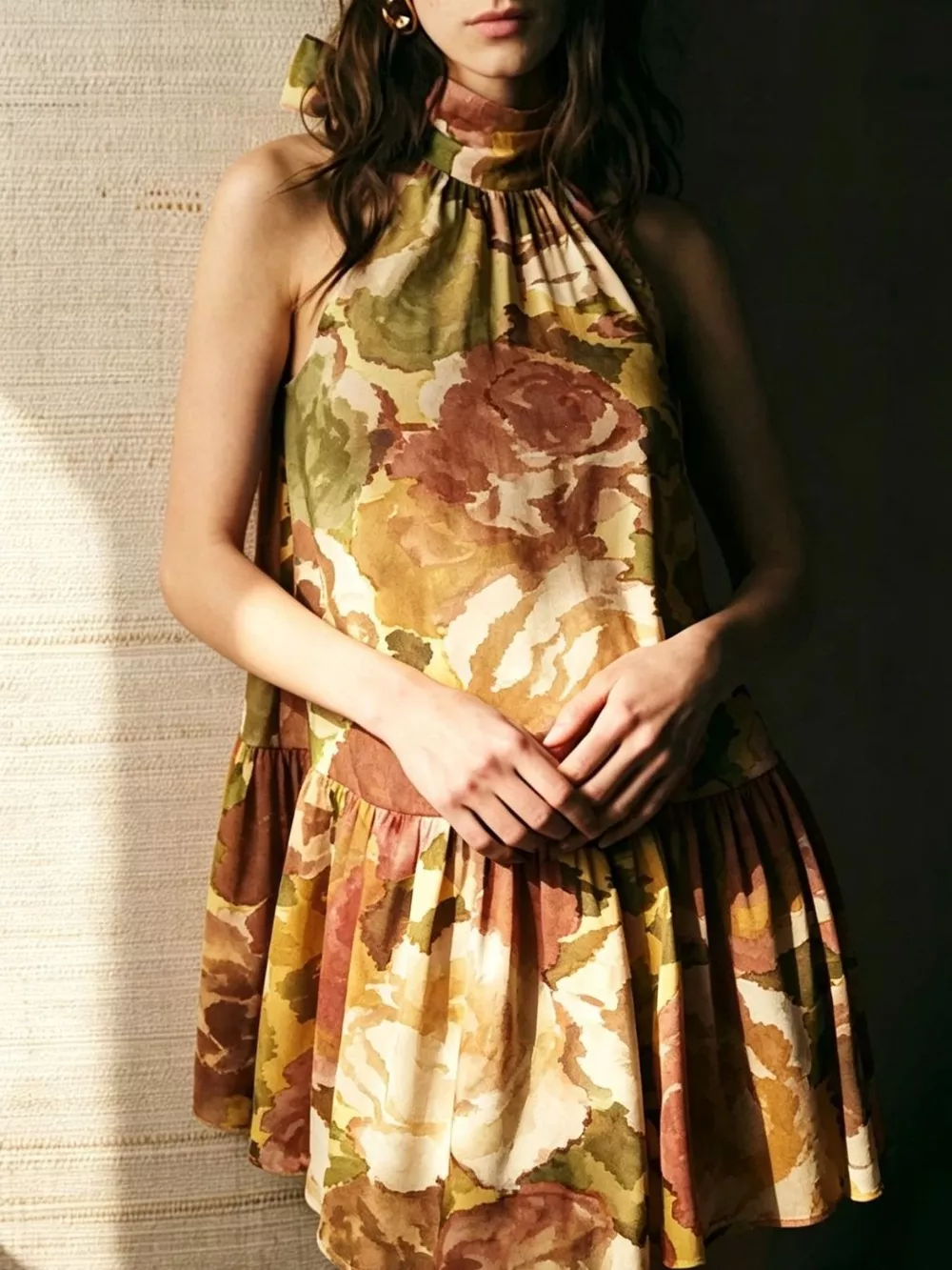 Full Size Floral Print Sleeveless Mini Dress Plus Size, image 7
