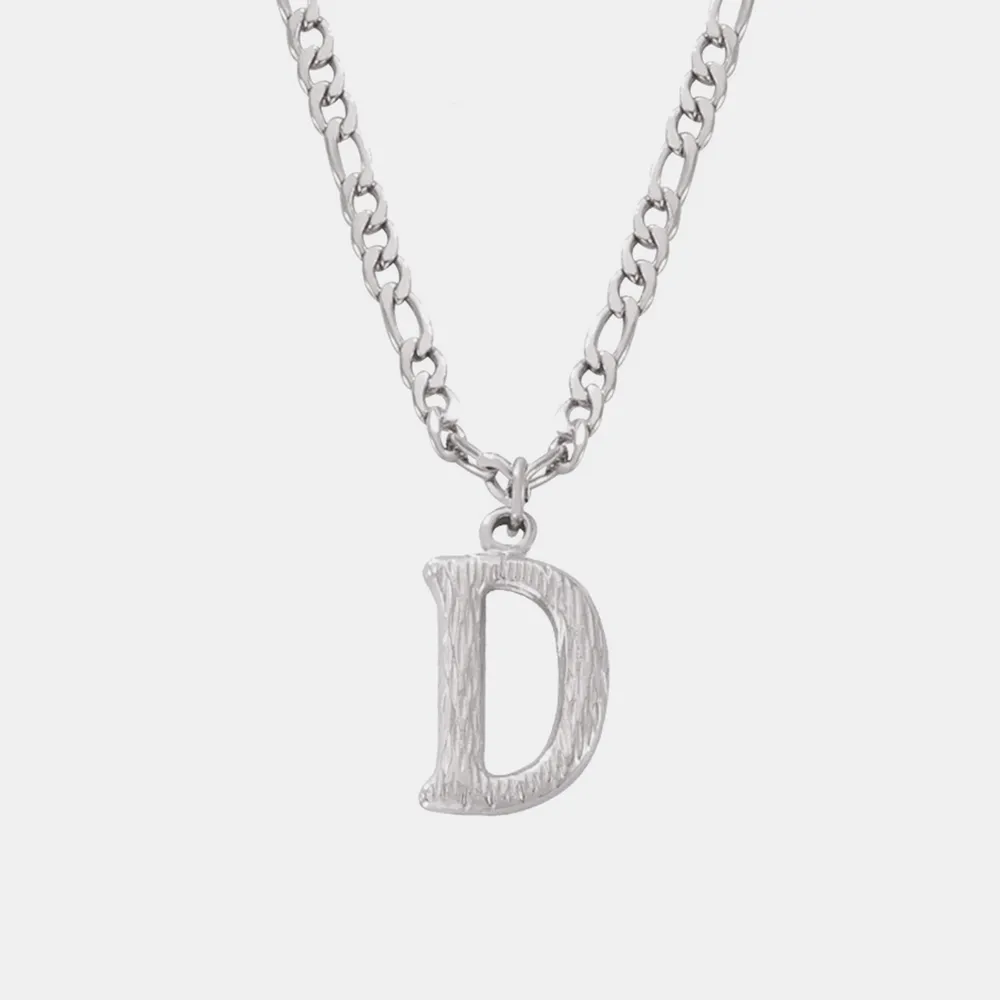 Titanium Steel Letter Pendant Necklace, image 4