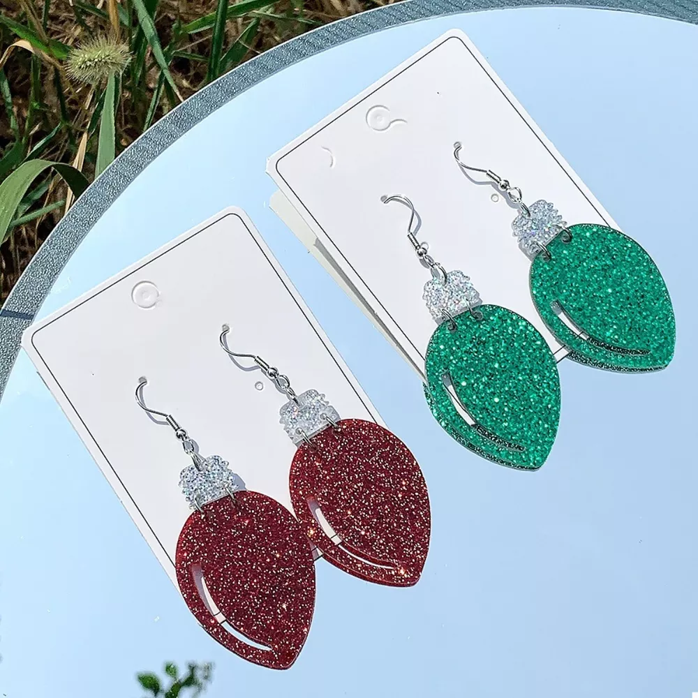 Christmas Glitter Drop Earrings, image 2