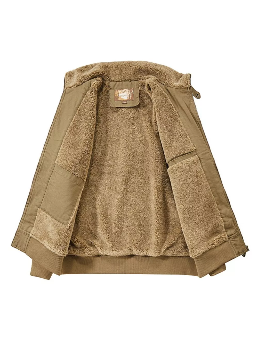 Men's Plus Size Zip Up Sherpa Lined Jacket, image 5