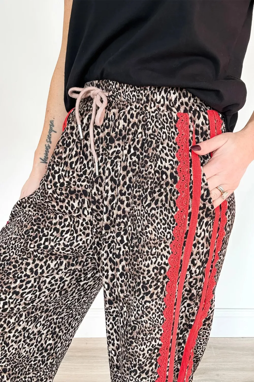 Leopard Print Wide Leg Pants, image 4