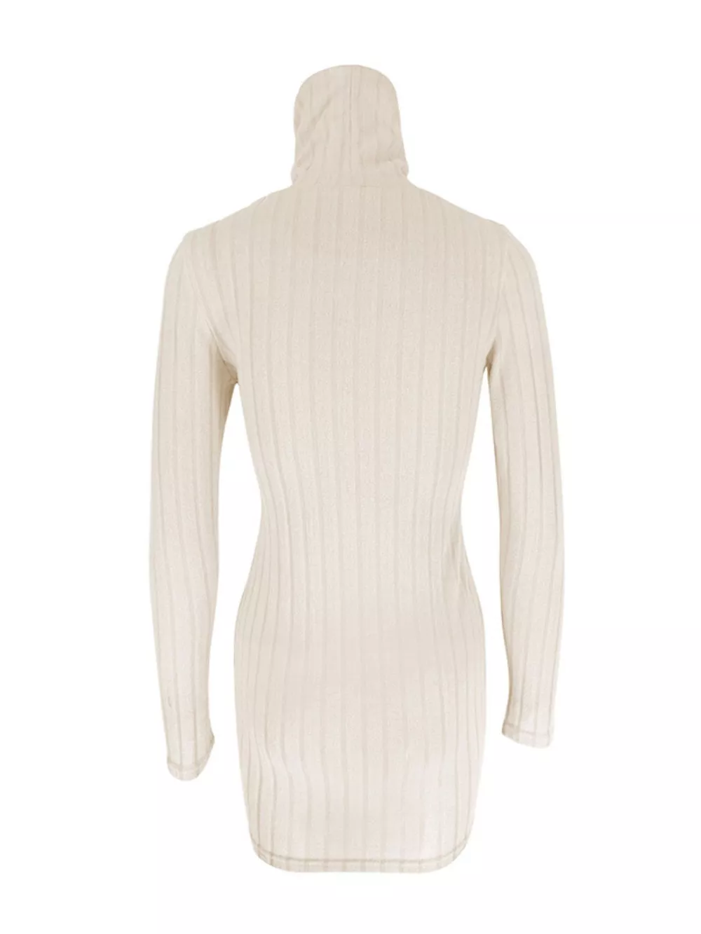 Turtleneck Ribbed Bodycon Mini Dress, image 4