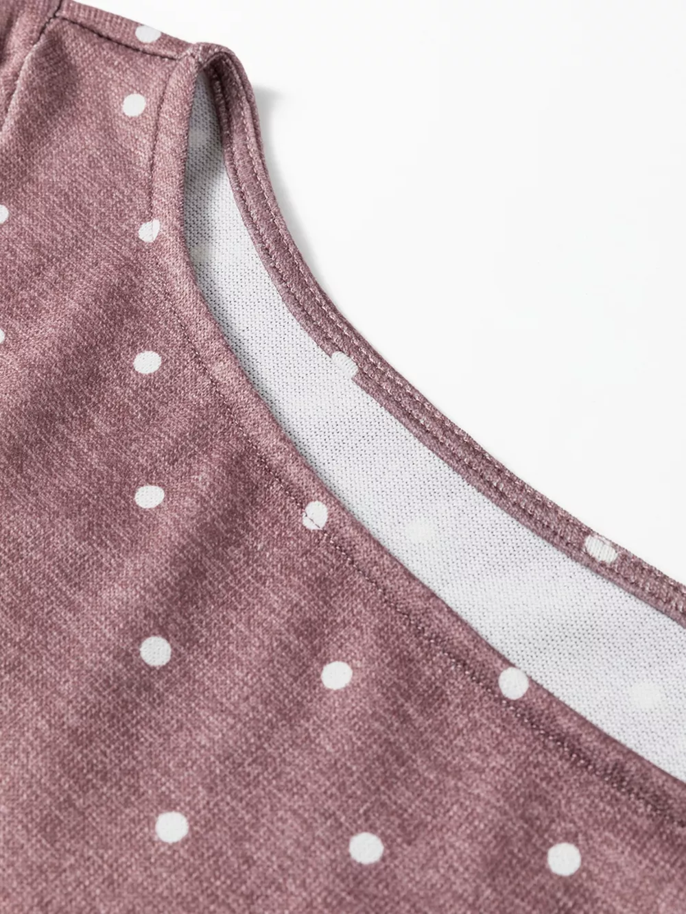 Polka Dot Boat Neck Knit Long Sleeve T Shirt, image 3
