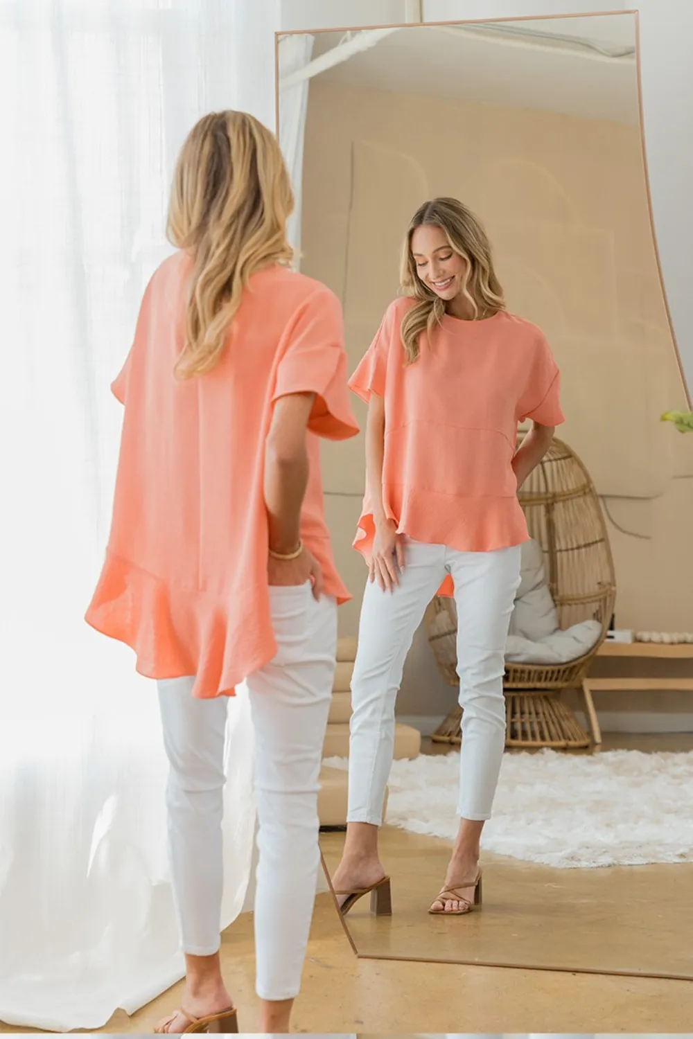 Round Neck Ruffled Top, image 5