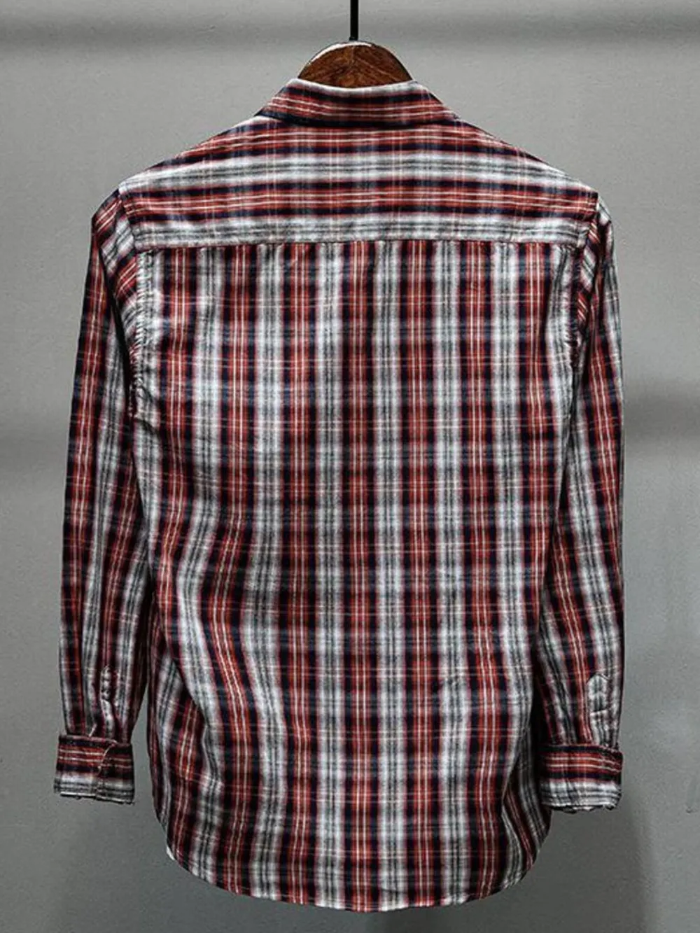 Men's Plus Size Plaid Button Up Long Sleeve Shirt, image 2