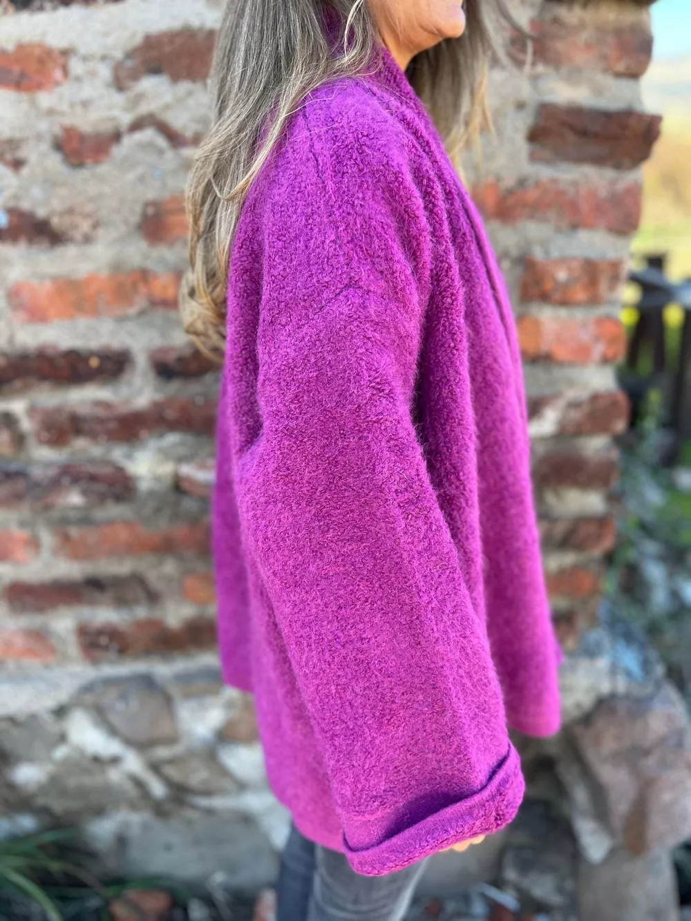 Open Front Long Sleeve Fluffy Jacket, image 3