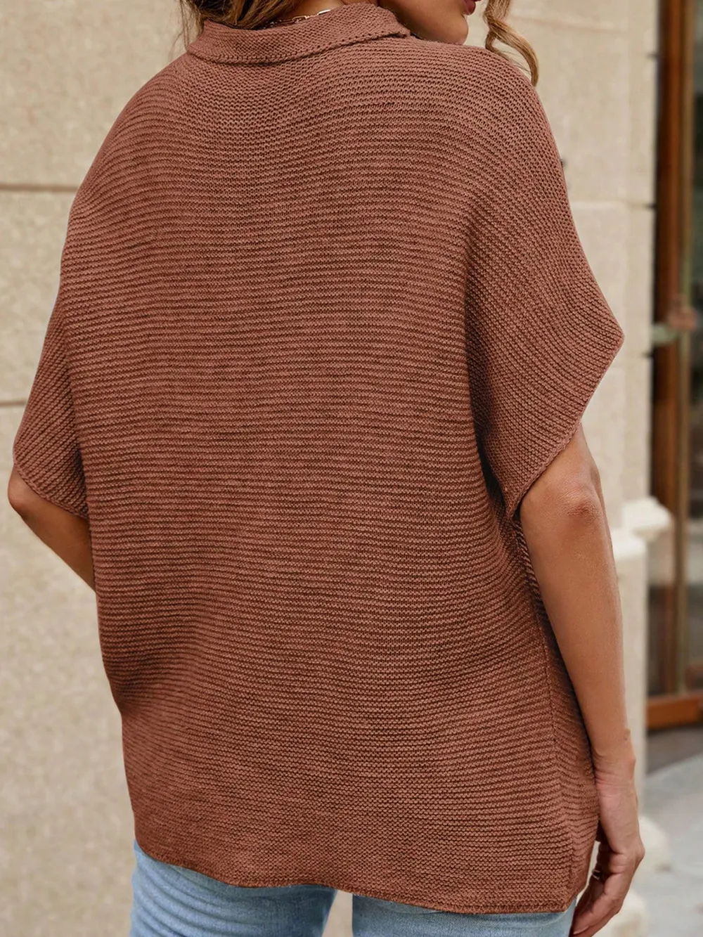 Mock Neck Short Sleeve Sweater, image 3