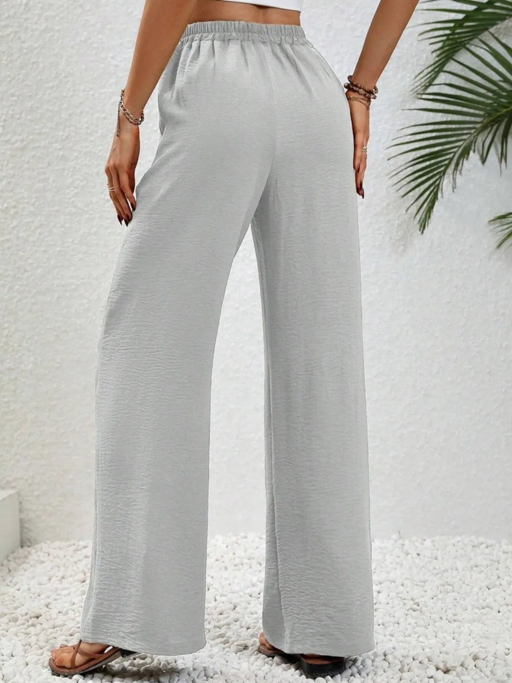 Wide Leg Drawstring Pants, image 5