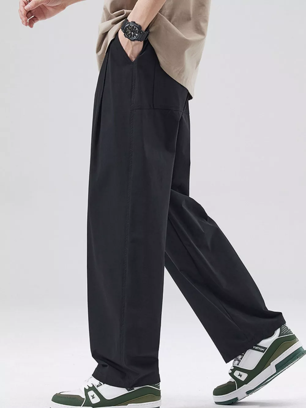 Men's Full Size Basic Style Wide Leg Pants Plus Size, image 8