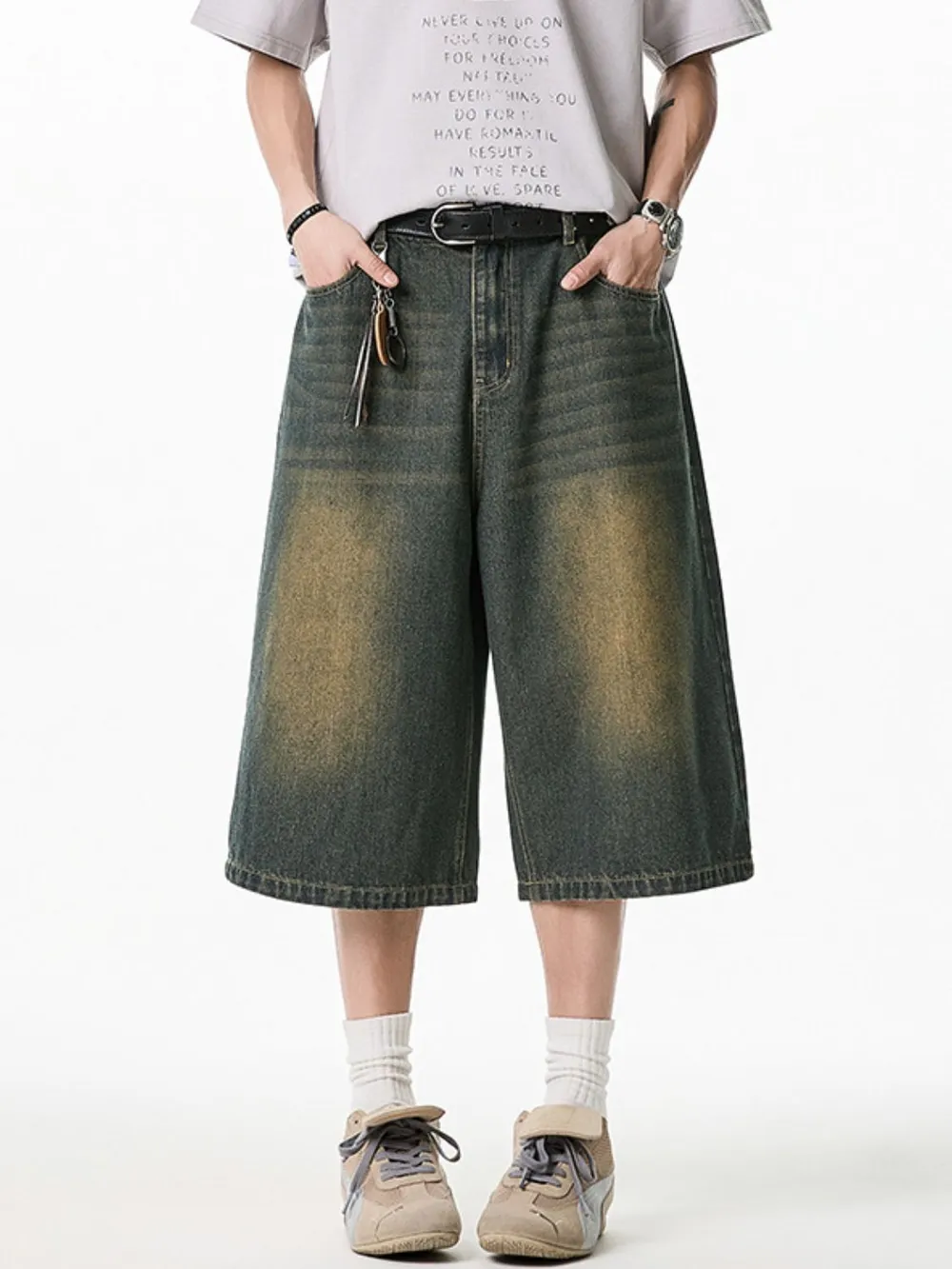 Men's Plus Size Pocketed Denim Shorts, image 3
