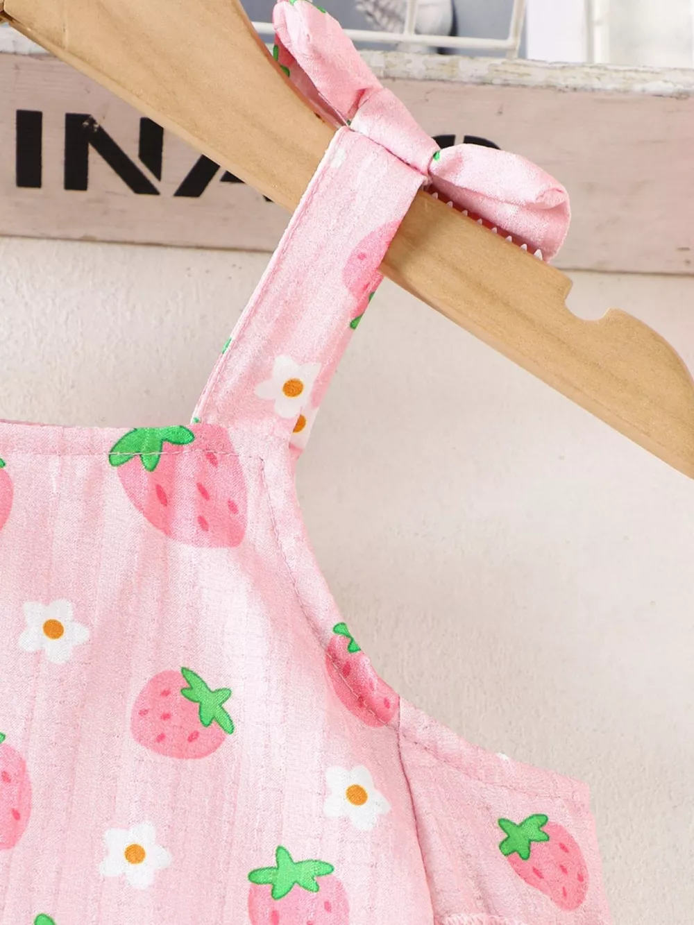 Children's Strawberry Print Ruffled Cami and Shorts Set, image 3