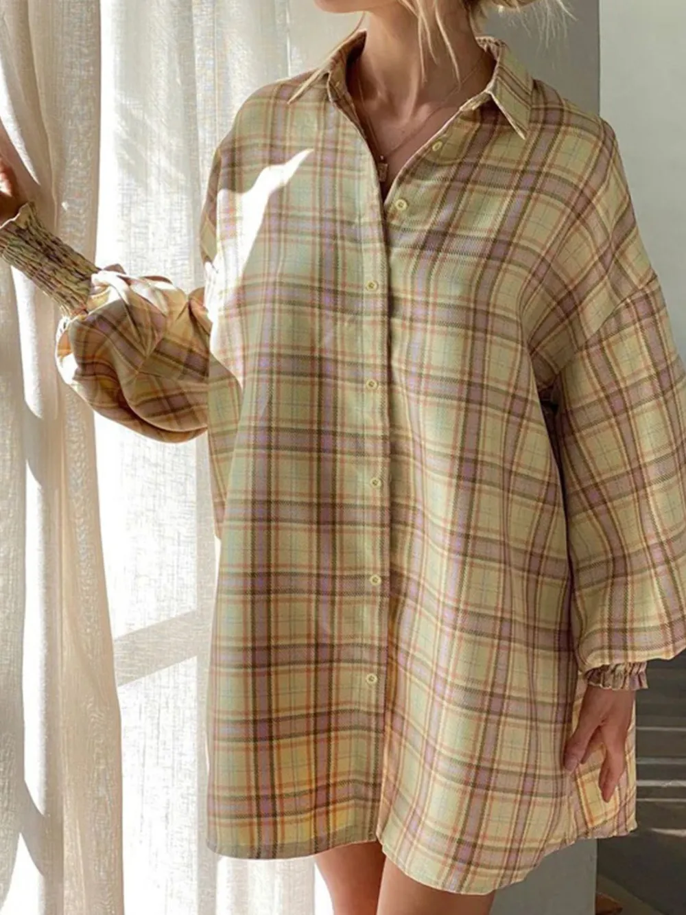 Plaid Button Up Long Sleeve Shirt, image 5