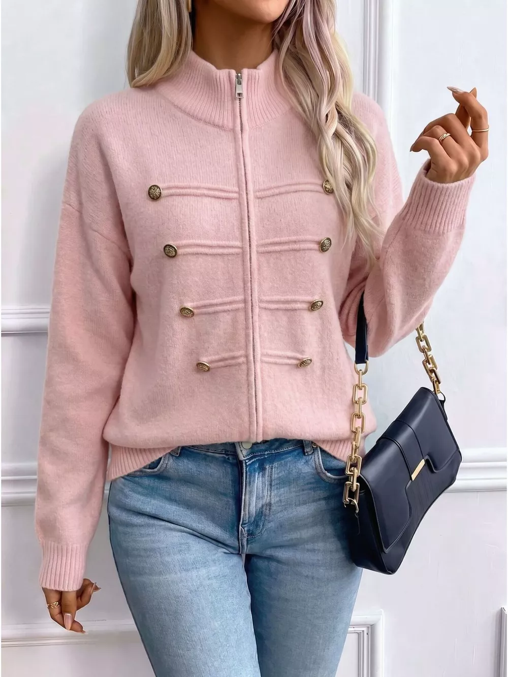 Zip-Up Long Sleeve Cardigan, image 7